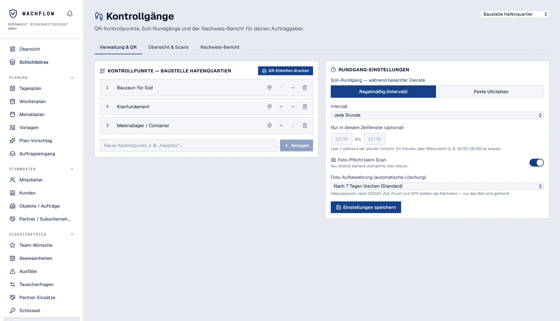 WachFlow Kontrollgänge und Wachbuch